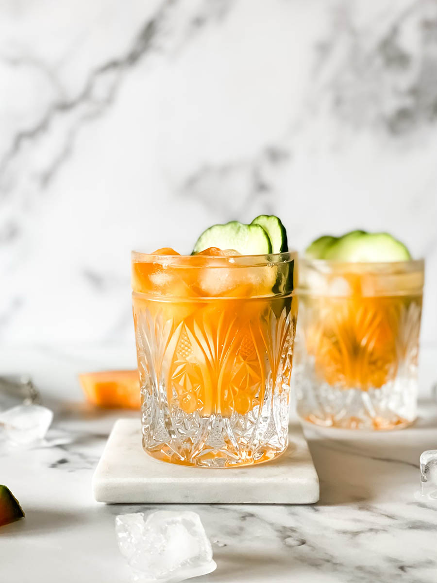 Delicious Melon Gin Cocktail with Cucumber