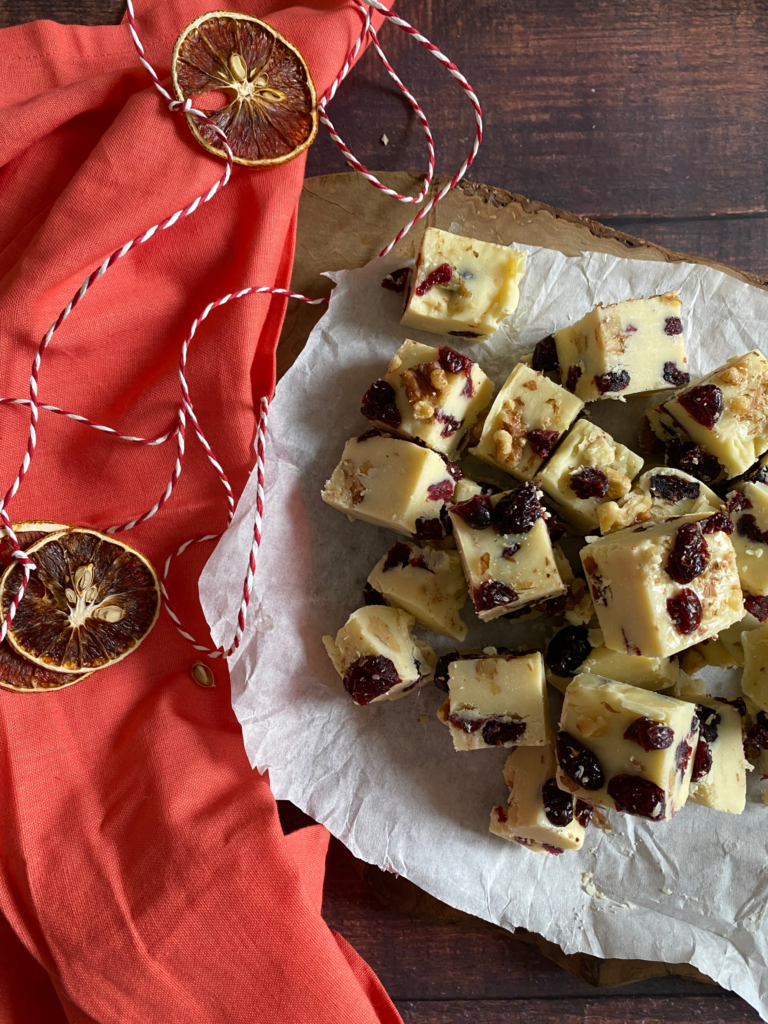 White Chocolate Fudge With Cranberries & Walnuts 3 Christmas Fudge5