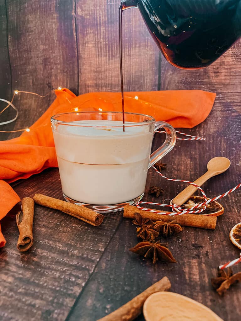 Gingerbread Syrup Recipe For A Delicious Christmassy Gingerbread Latte 6 gingerbread latte and gingerbread syrup being poured