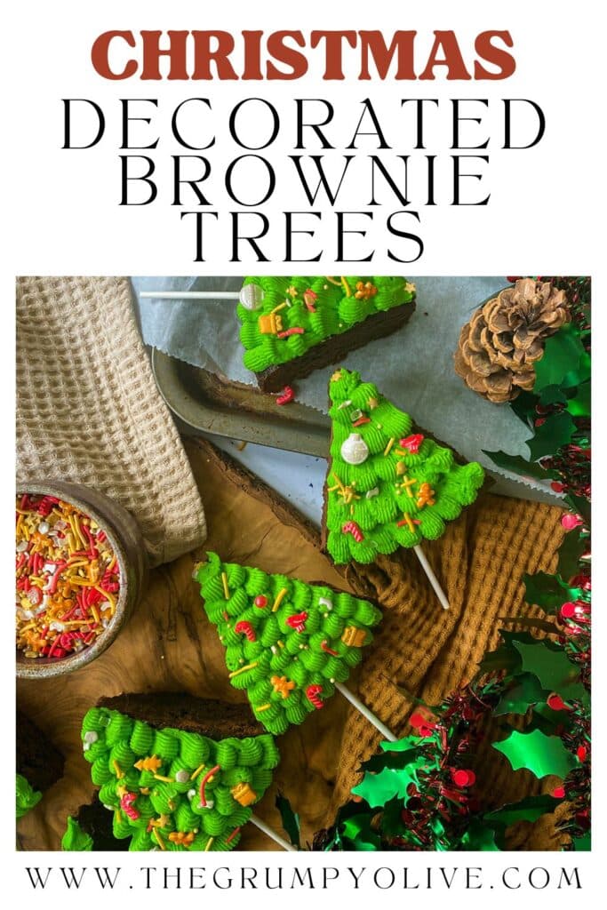 Decorated Christmas Brownie Trees 9 Christmas decorated brownie trees pin image