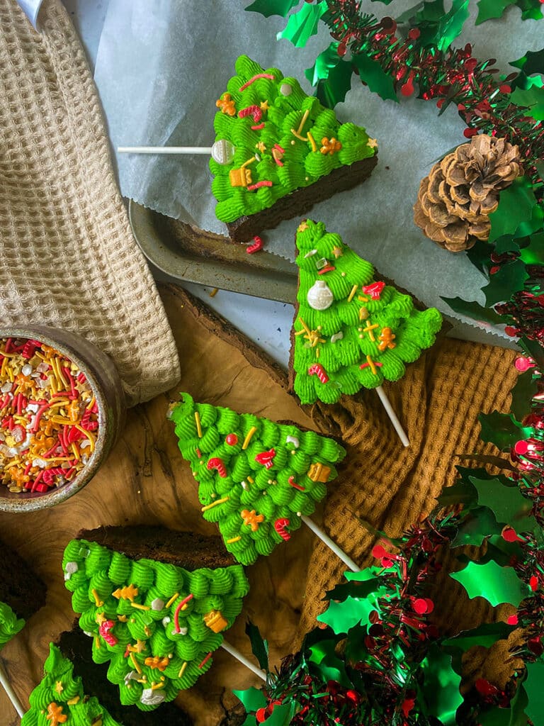 Decorated Christmas Brownie Trees 1 Christmas decorated brownie trees