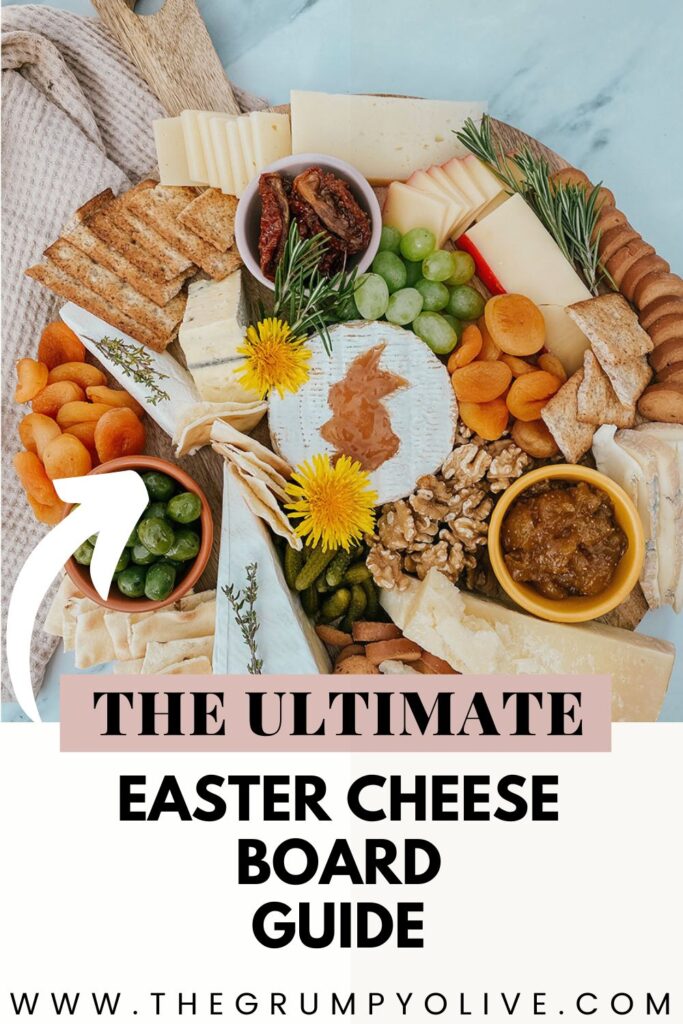 Easter Cheese Board: The Ultimate Guide to Creating the Best One 8 easter cheese board with an assortment of cheeses, fruits- pin image