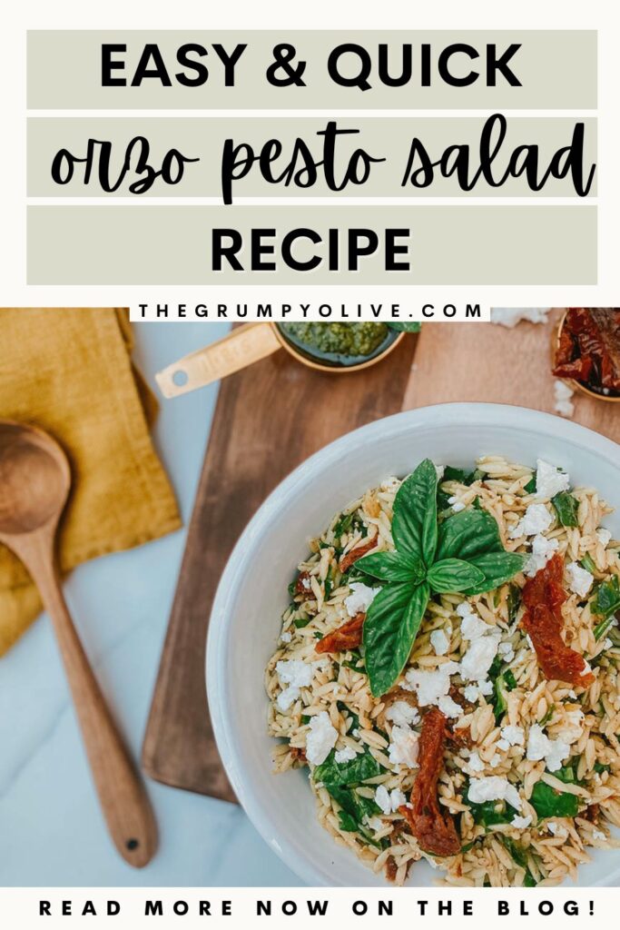 Ultimate Easy Orzo Pesto Salad Recipe For A Delicious Summer 7 pin image