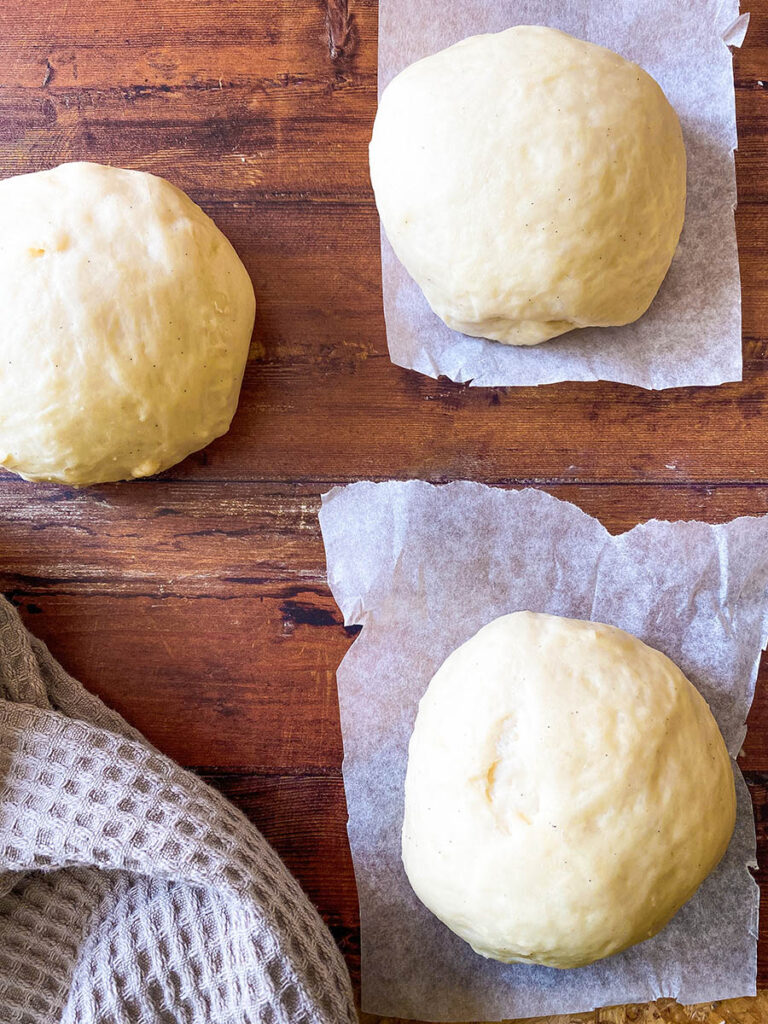 The Best Pumpkin Cheesecake Donuts: Perfect Fall Treat 7 the donuts after having being shaped and risen, ready to be fried
