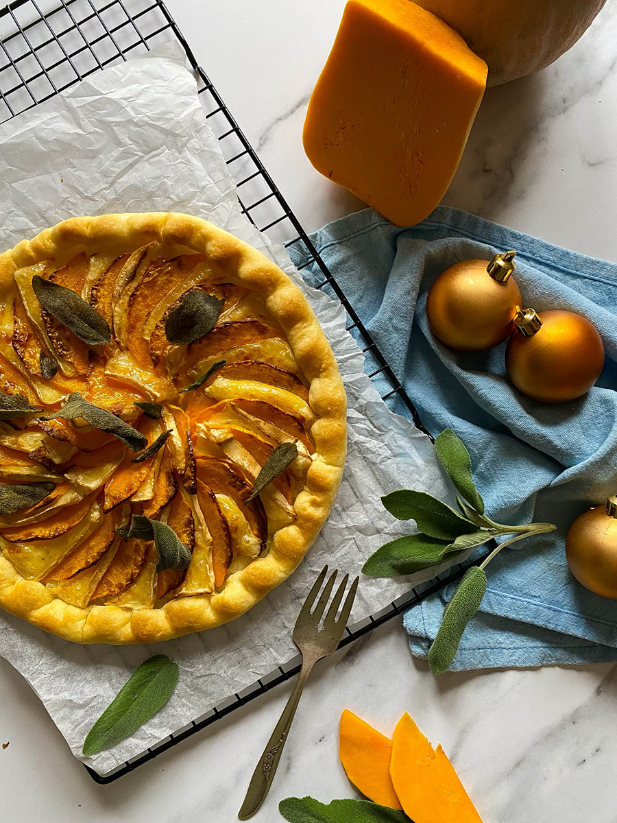 Cheesy Delicious Brie Galette With Butternut Squash and Sage