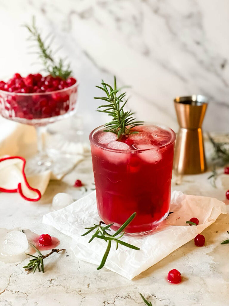 maple cranberry bourbon cocktail