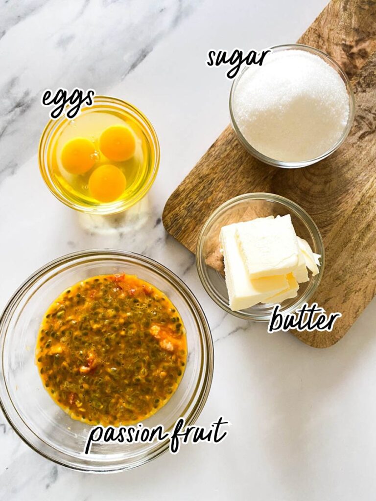 Passion Fruit Curd: Easy & Delicious 2 passion fruit curd ingredients