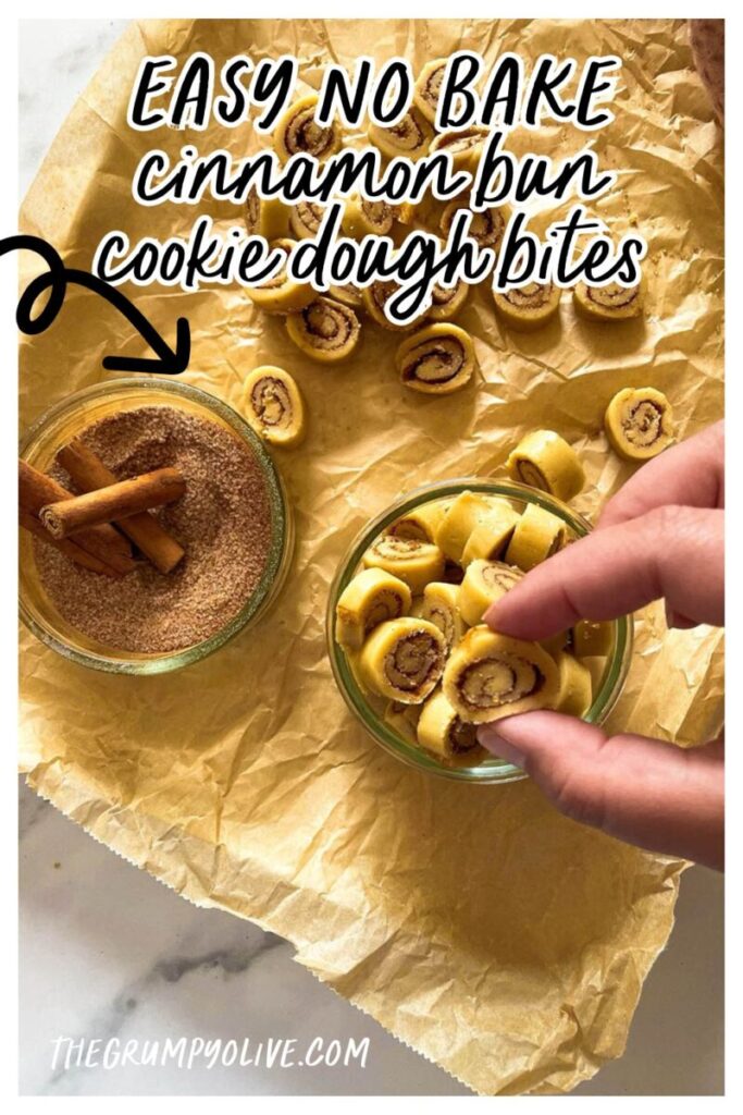 Cinnamon Bun Cookie Dough Bites: Delicious No Bake Snack 9 cinnamon bun cookie dough bites 1