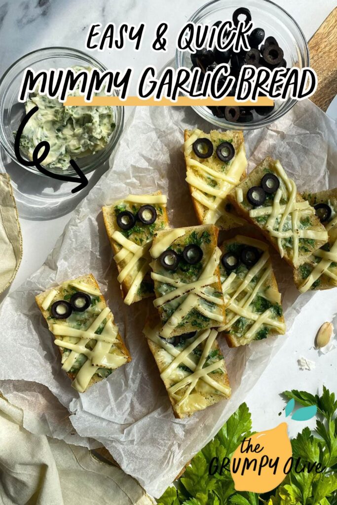 Mummy Garlic Bread, Deliciously Scary Halloween Snack 9 mummy garlic bread 1