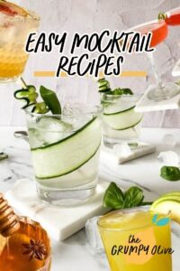 Easy Mocktail Recipes You Should Try 19 pin image - mix of mocktail glasses